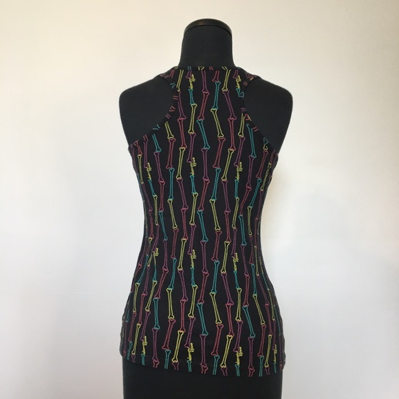Emily the Strange Black Bone Print Tank Top, S - Picture 3 of 11